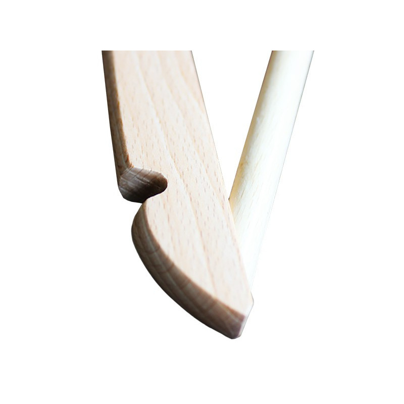Percha Antirrobo de Madera Natural para Hotel con Barra