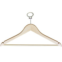 Percha Antirrobo de Madera Natural para Hotel con Barra