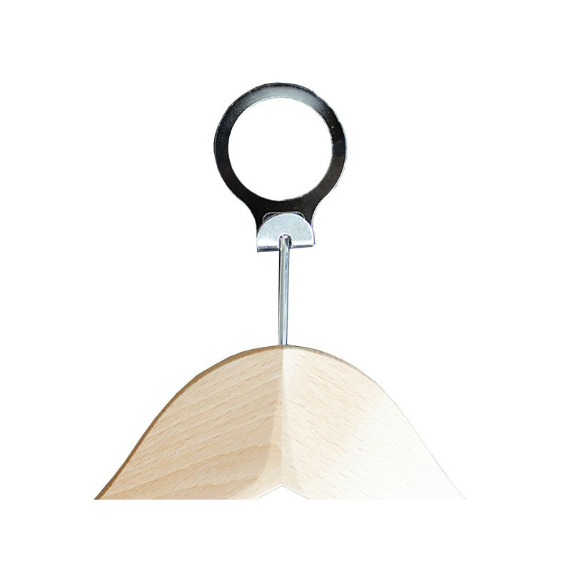 Percha Antirrobo de Madera Natural para Hotel con Barra