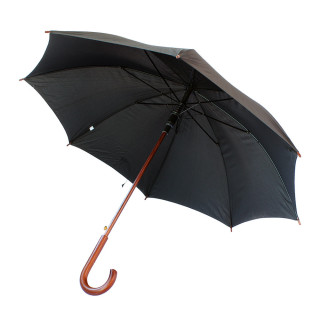 Parapluie noir mat avec mat en bois clair