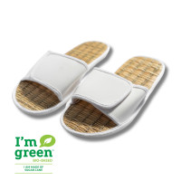 SANDALIA DE PAJA CON VELCRO BLANCO I'm Green® MUJER