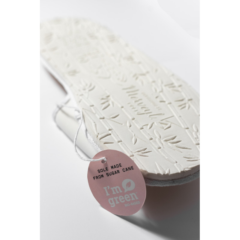 SANDALIA DE PAJA CON VELCRO BLANCO I'm Green® MUJER