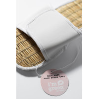 SANDALIA DE PAJA CON VELCRO BLANCO I'm Green® MUJER
