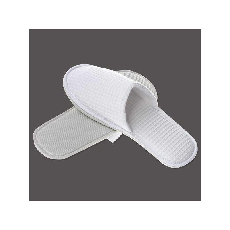 Zapatillas de hotel cerradas de nido de abeja blancas | Merveyl