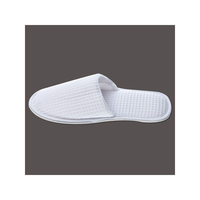 Zapatillas de hotel cerradas de nido de abeja blancas | Merveyl