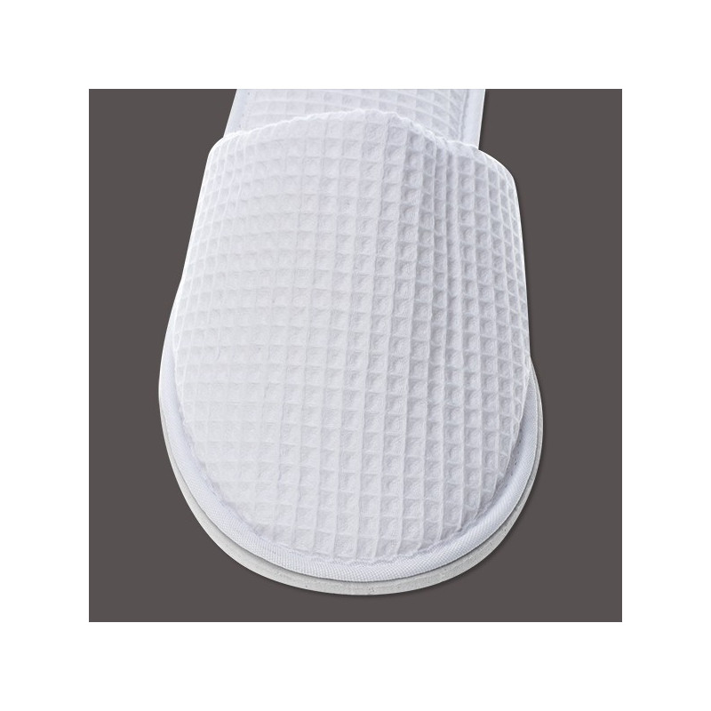 Zapatillas de hotel cerradas de nido de abeja blancas | Merveyl