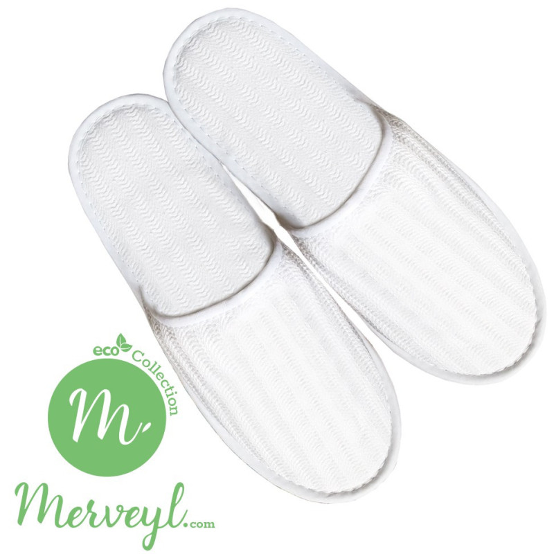 Zapatillas de hotel algodón orgánico estampado de espiga | Merveyl