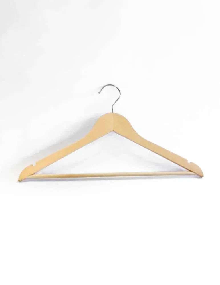 Percha de madera de haya con muescas para hostelería | Merveyl