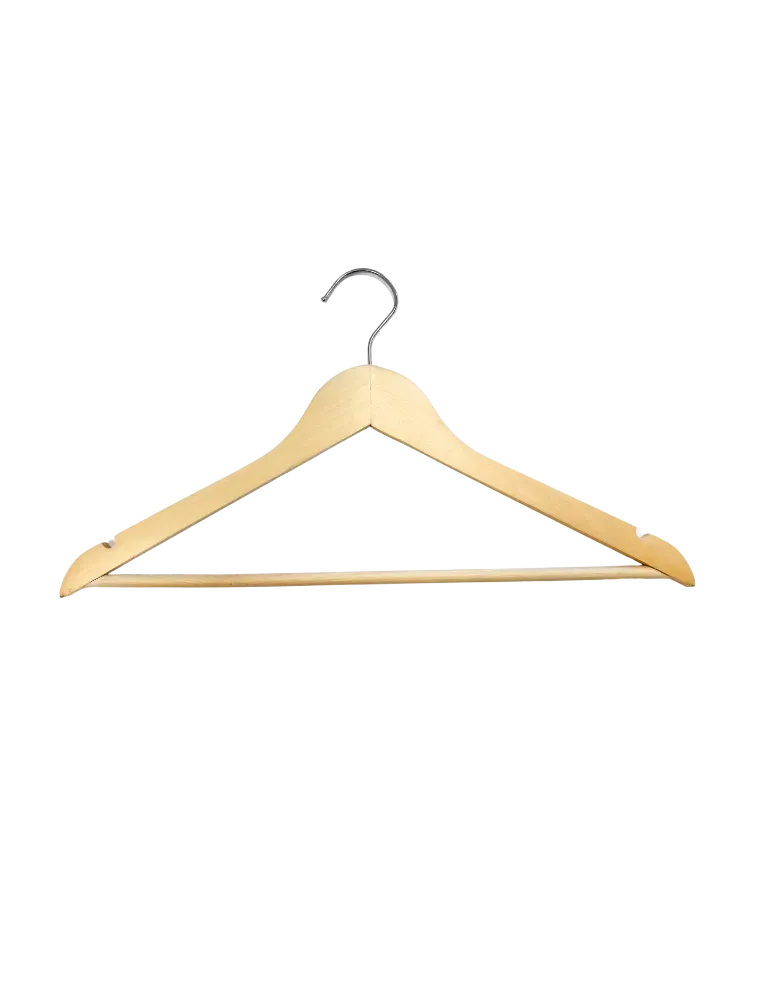 Percha de madera de haya con muescas para hostelería | Merveyl