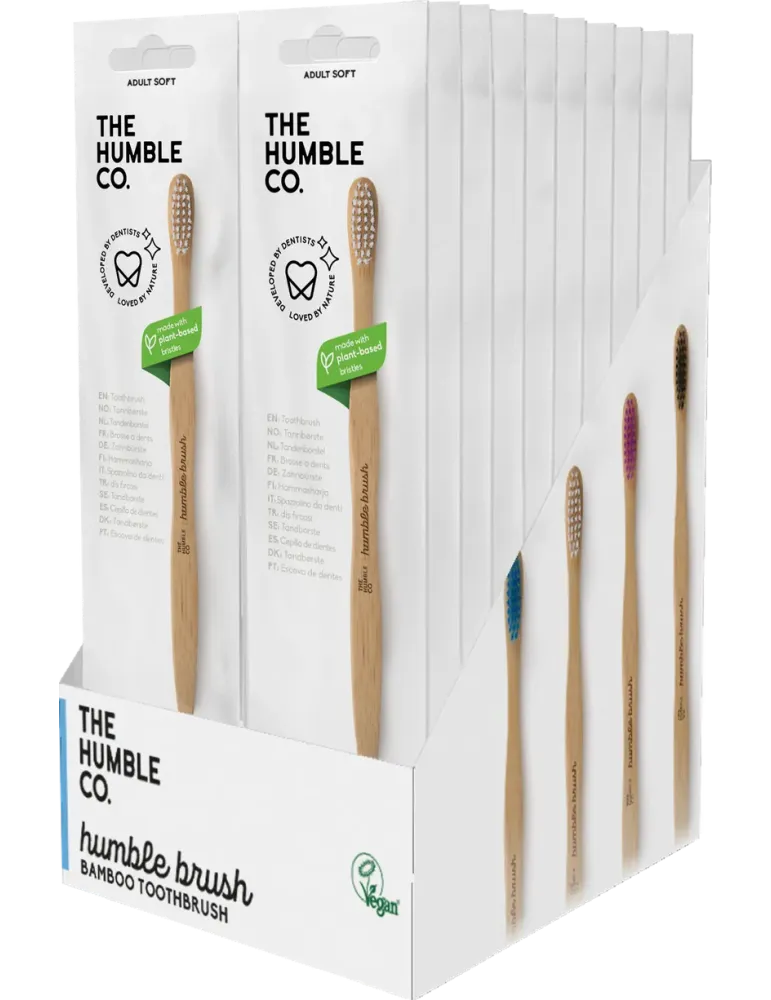 Kit 20 cepillos de dientes de bambú de colores The Humble