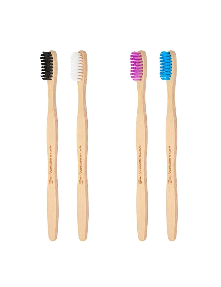 Kit 20 cepillos de dientes de bambú de colores The Humble