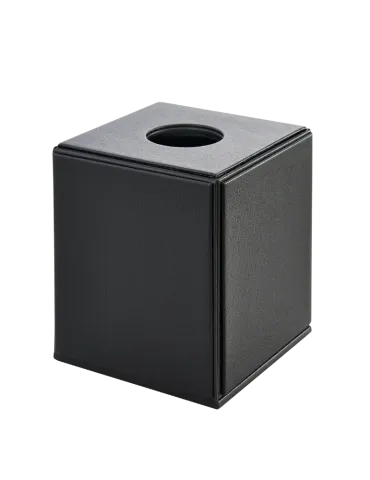 Black imitation leather HIGHLAND cube tissue box for hotels