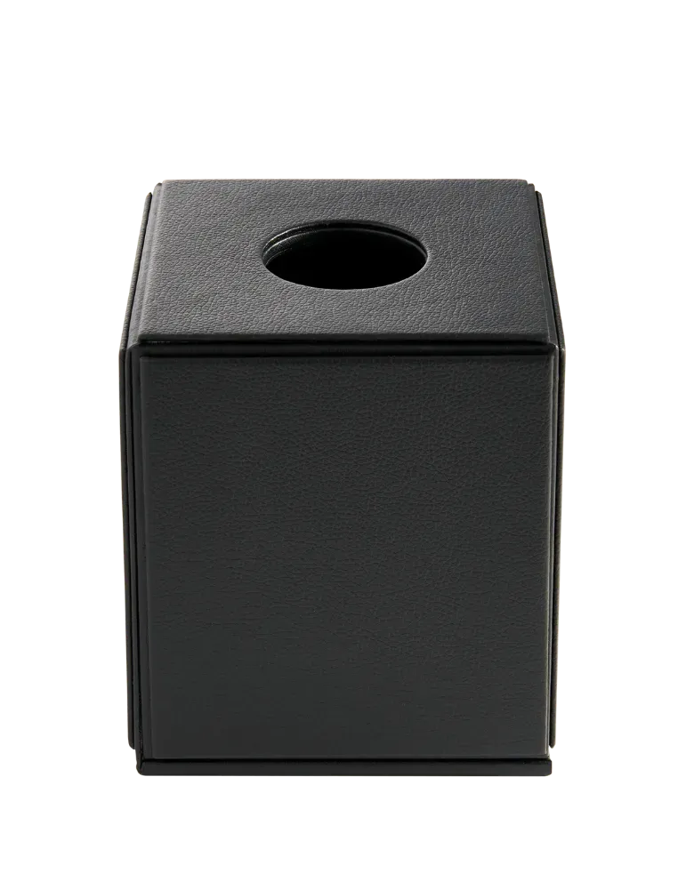 Caja para pañuelos cuadrada Highland Corby | Caja de cuero para hotel