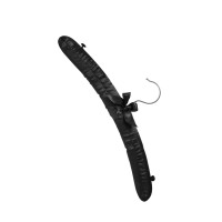 Percha de hotel acolchada de satén negro 39cm | Merveyl