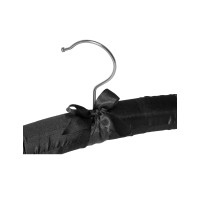 Percha de hotel acolchada de satén negro 39cm | Merveyl