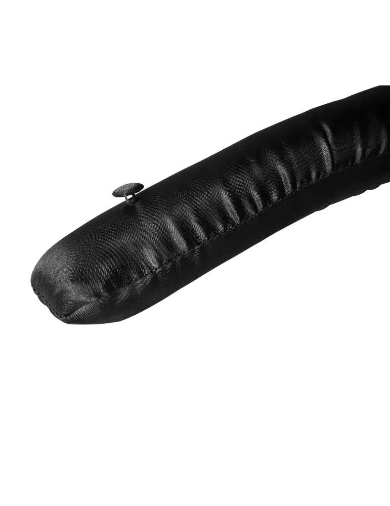 Percha de hotel acolchada de satén negro 39cm | Merveyl