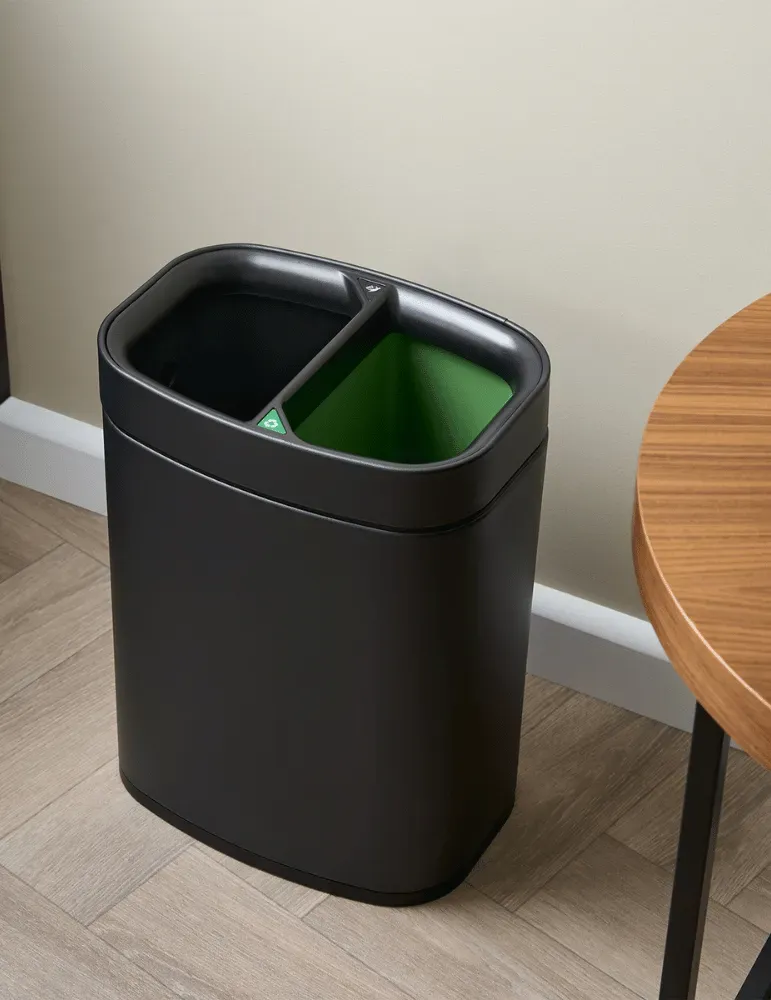 Papelera Newport de 2 compartimentos Corby | Papelera de reciclaje para hotel