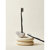 Kit dental de diseño, cepillo vegetal negro, pasta de dientes