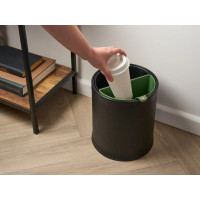 Papelera de doble pared Highland 9 L Cuero PU | Merveyl