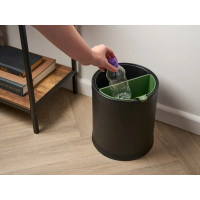 Papelera de doble pared Highland 9 L Cuero PU | Merveyl