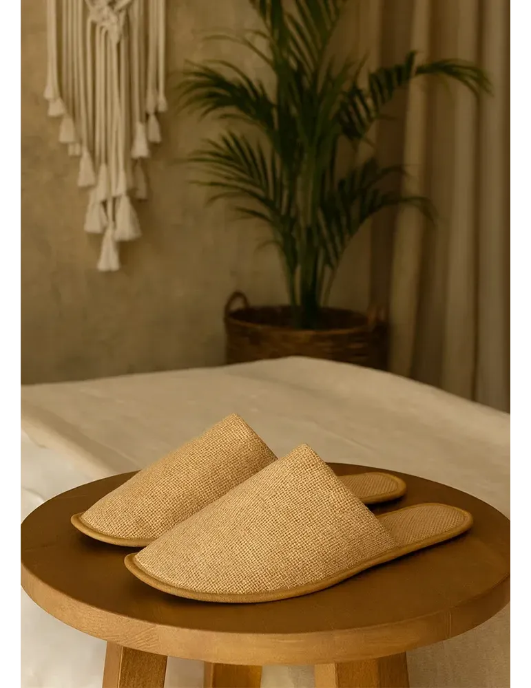 Zapatillas de hotel de yute natural estándar | Merveyl
