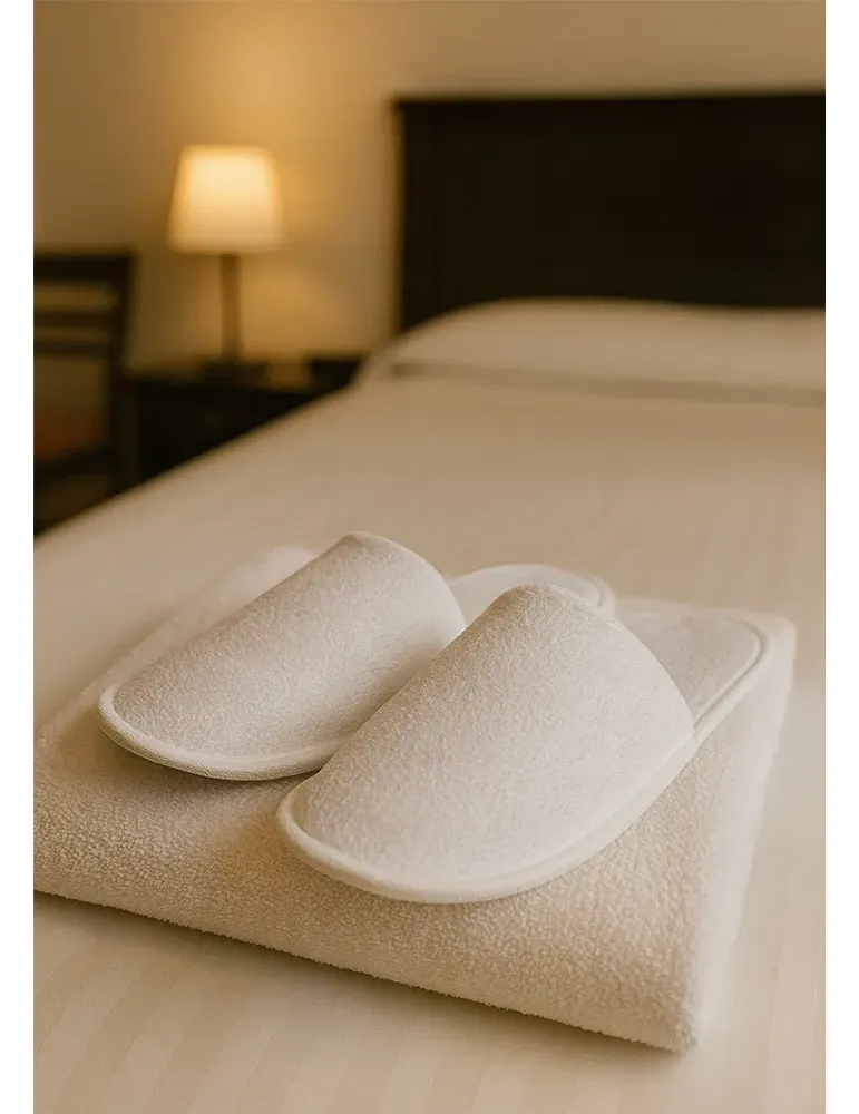 Zapatillas de Hotel Cerradas de Tejido de Rizo | Merveyl