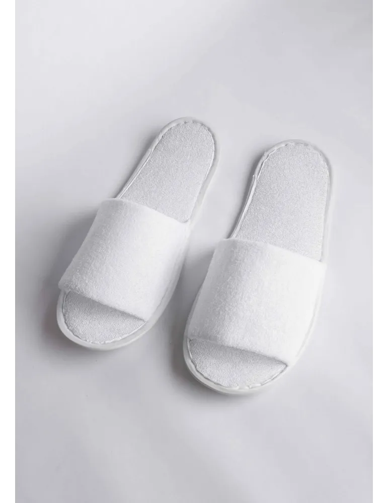 Zapatillas de hotel abiertas de rizo ligero | Merveyl