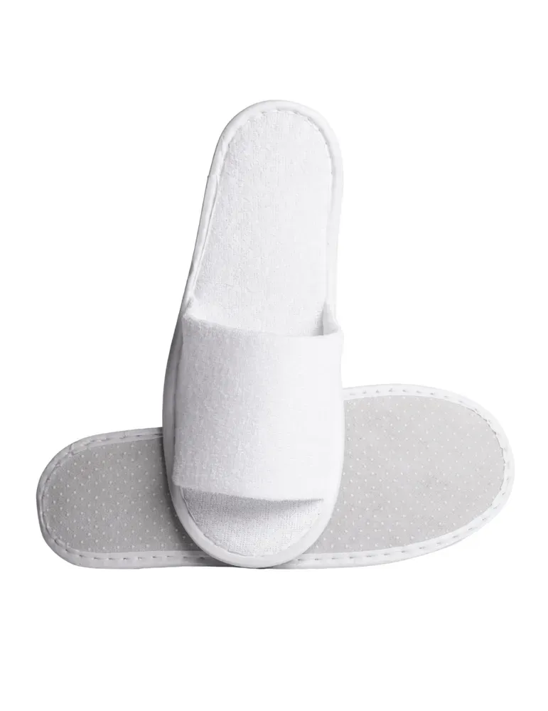 Zapatillas de hotel abiertas de rizo ligero | Merveyl
