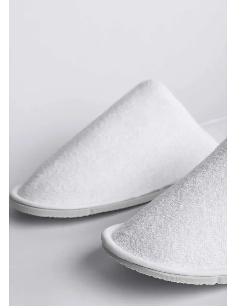 Pantuflas de Terciopelo Blanco para Hotel | Merveyl