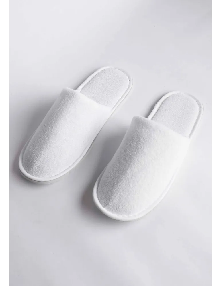 Pantuflas de Terciopelo Blanco para Hotel | Merveyl