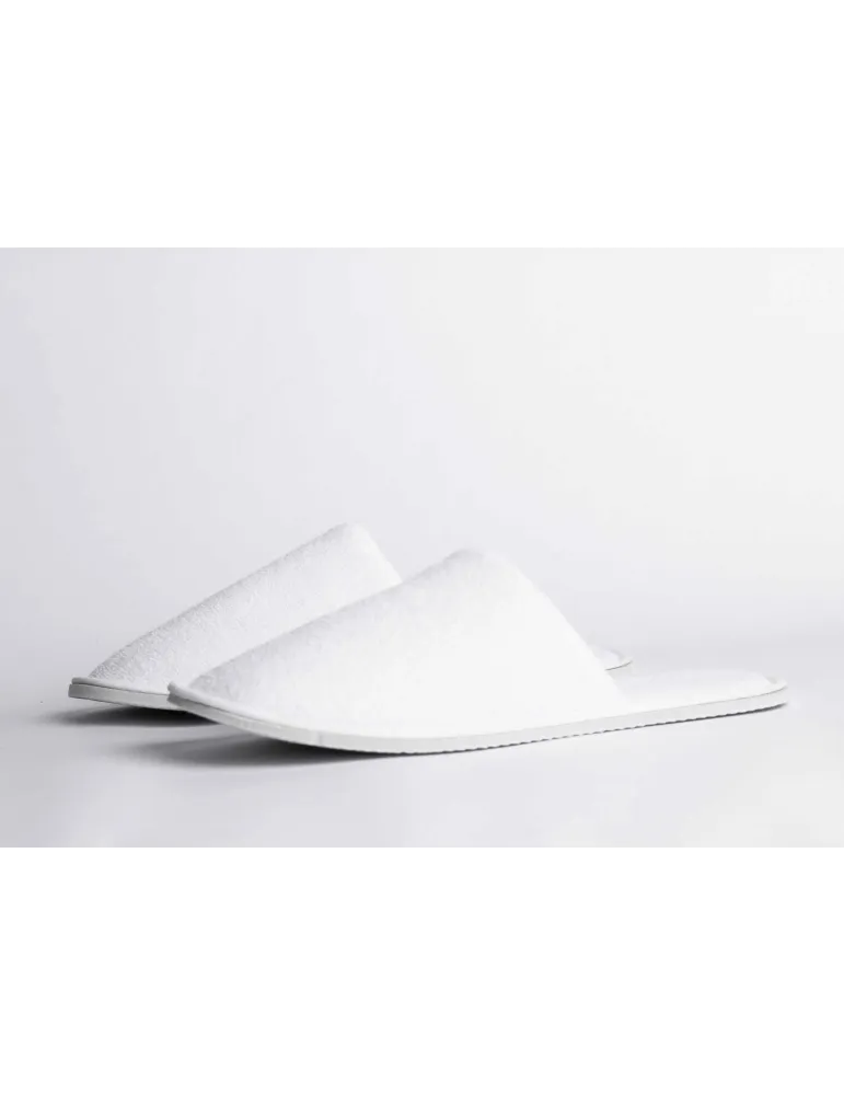 Pantuflas de Terciopelo Blanco para Hotel | Merveyl