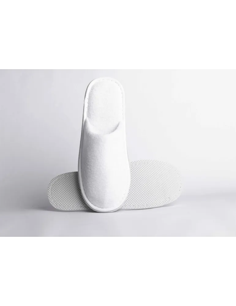 Pantuflas de Terciopelo Blanco para Hotel | Merveyl