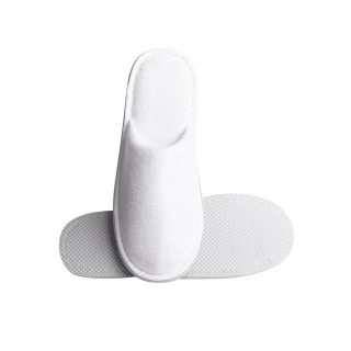 Pantuflas de Terciopelo Blanco para Hotel | Merveyl