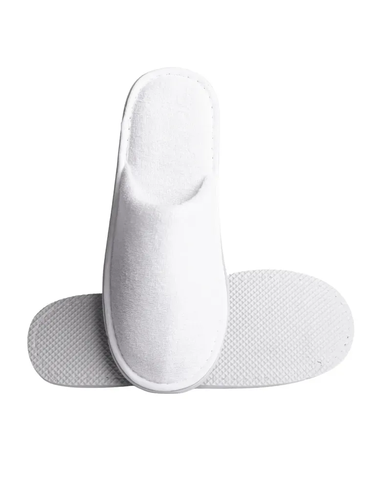 Pantuflas de Terciopelo Blanco para Hotel | Merveyl