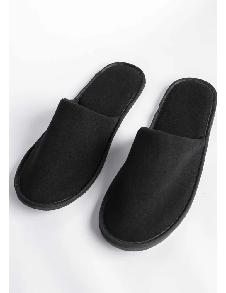 Zapatillas de Hotel Terciopelo Negro 36-41 | Merveyl