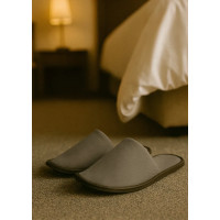 Pantuflas de hotel de terciopelo gris 40-44 | Merveyl