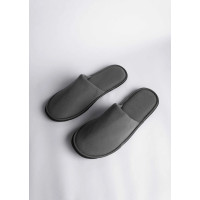 Pantuflas de hotel de terciopelo gris 40-44 | Merveyl