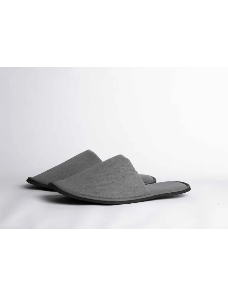 Pantuflas de hotel de terciopelo gris 40-44 | Merveyl