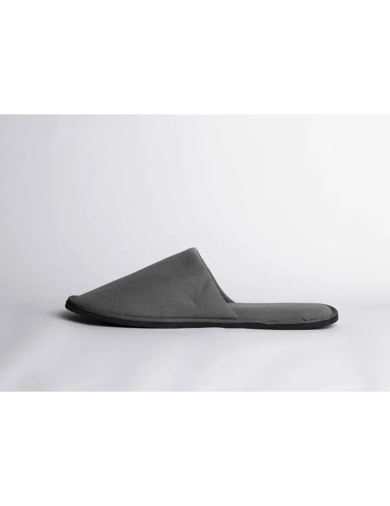 Pantuflas de hotel de terciopelo gris 40-44 | Merveyl