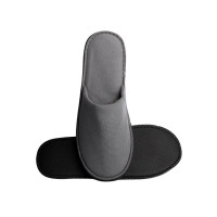 Pantuflas de hotel de terciopelo gris 40-44 | Merveyl