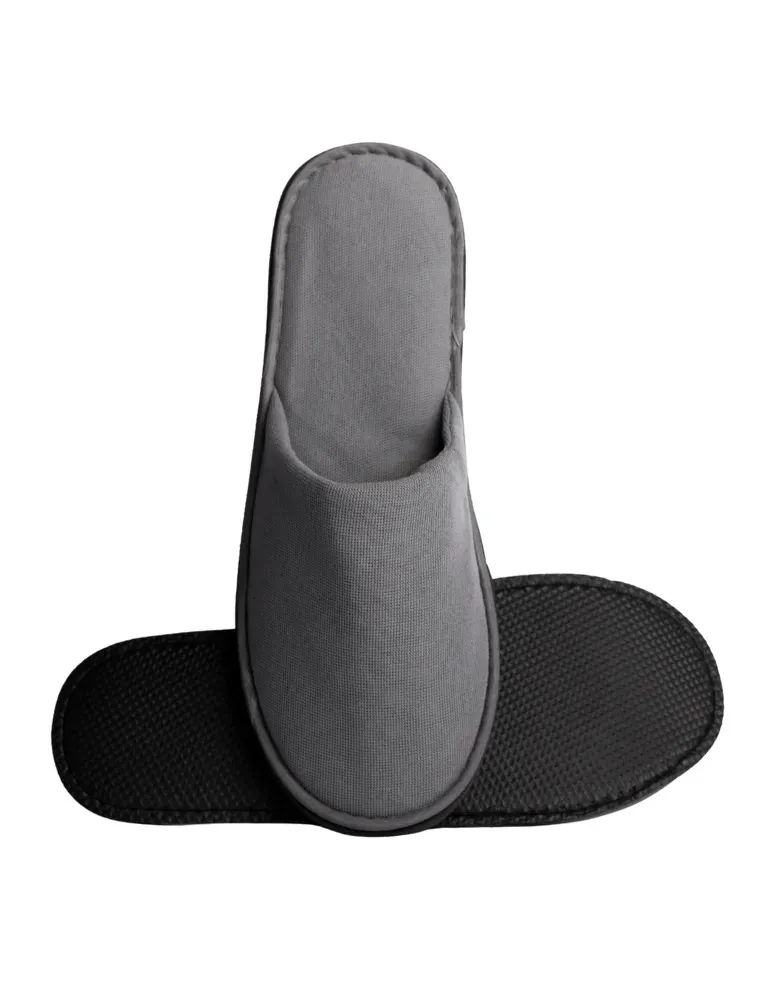 Pantuflas de hotel de terciopelo gris 40-44 | Merveyl
