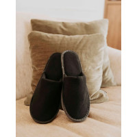 Zapatillas de Hotel Terciopelo Negro 36-41 | Merveyl