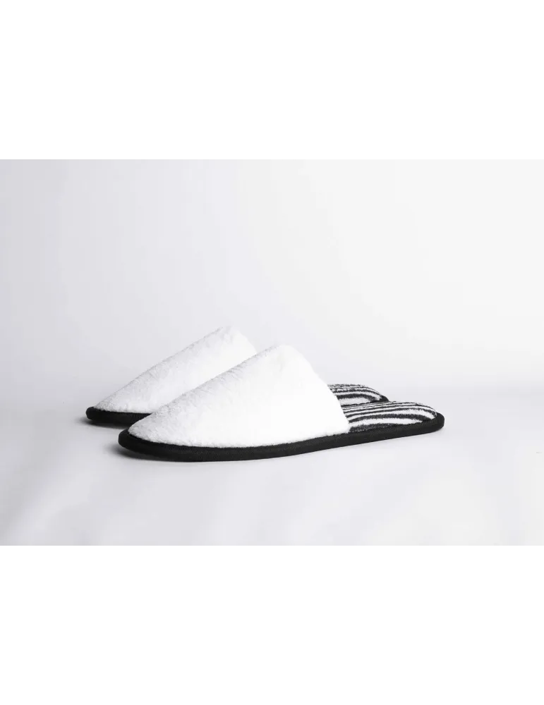 Zapatillas de spa para mujer cerradas H2O blanco estriado