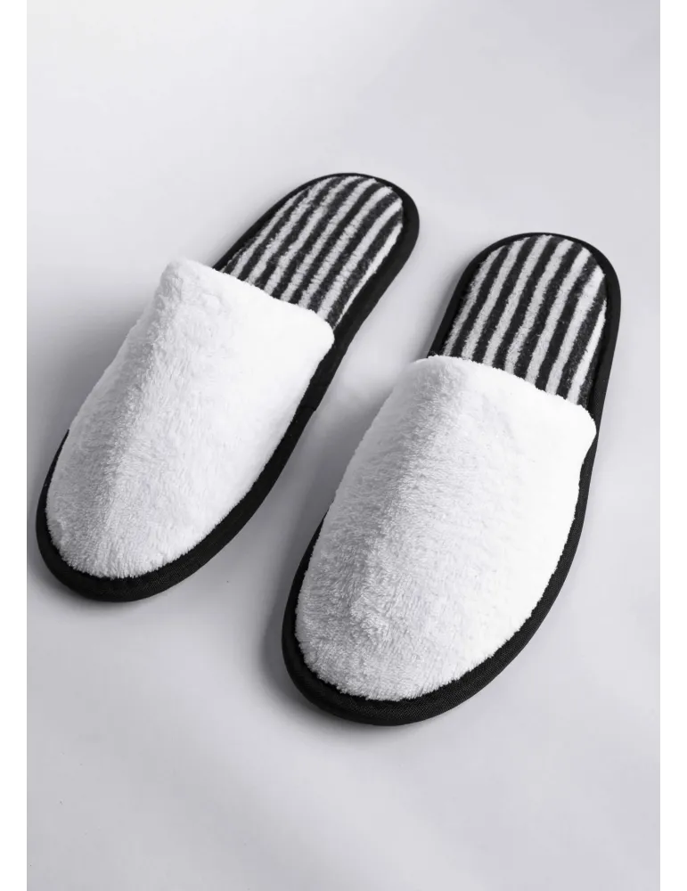 Zapatillas de spa para mujer cerradas H2O blanco estriado