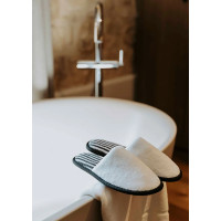Zapatillas de spa para mujer cerradas H2O blanco estriado