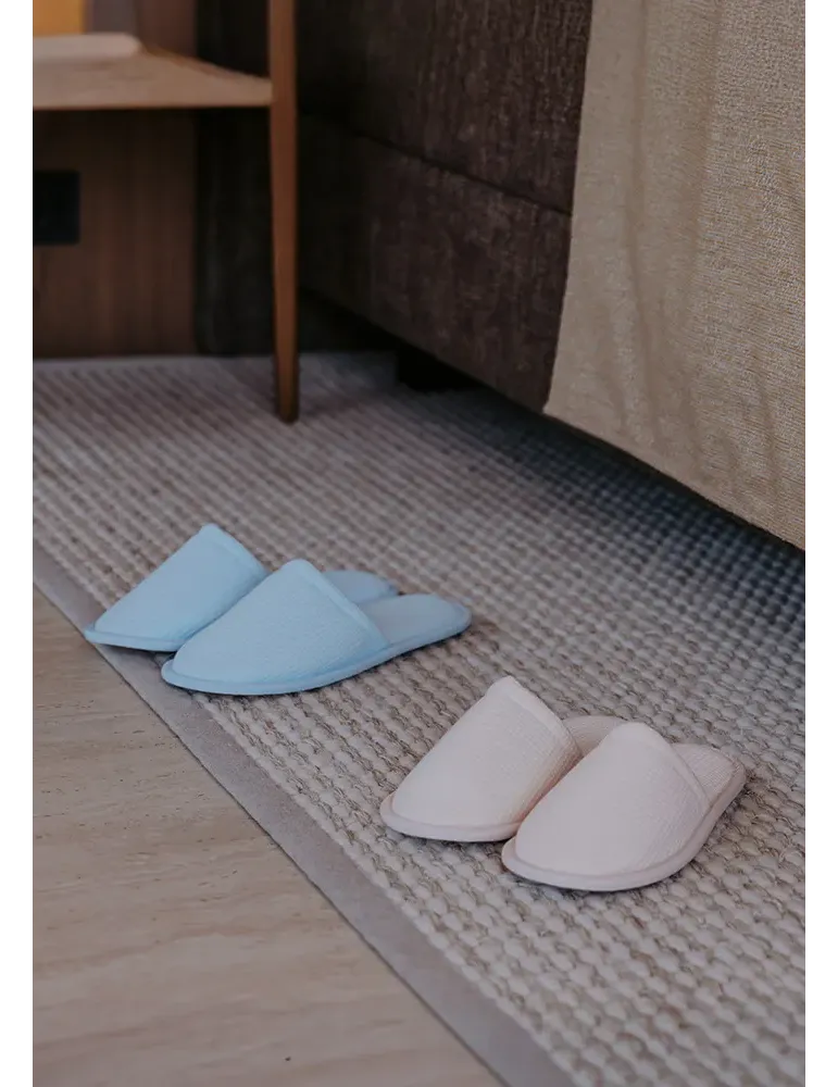 Zapatillas de hotel nido de abeja azul para hombre | Merveyl