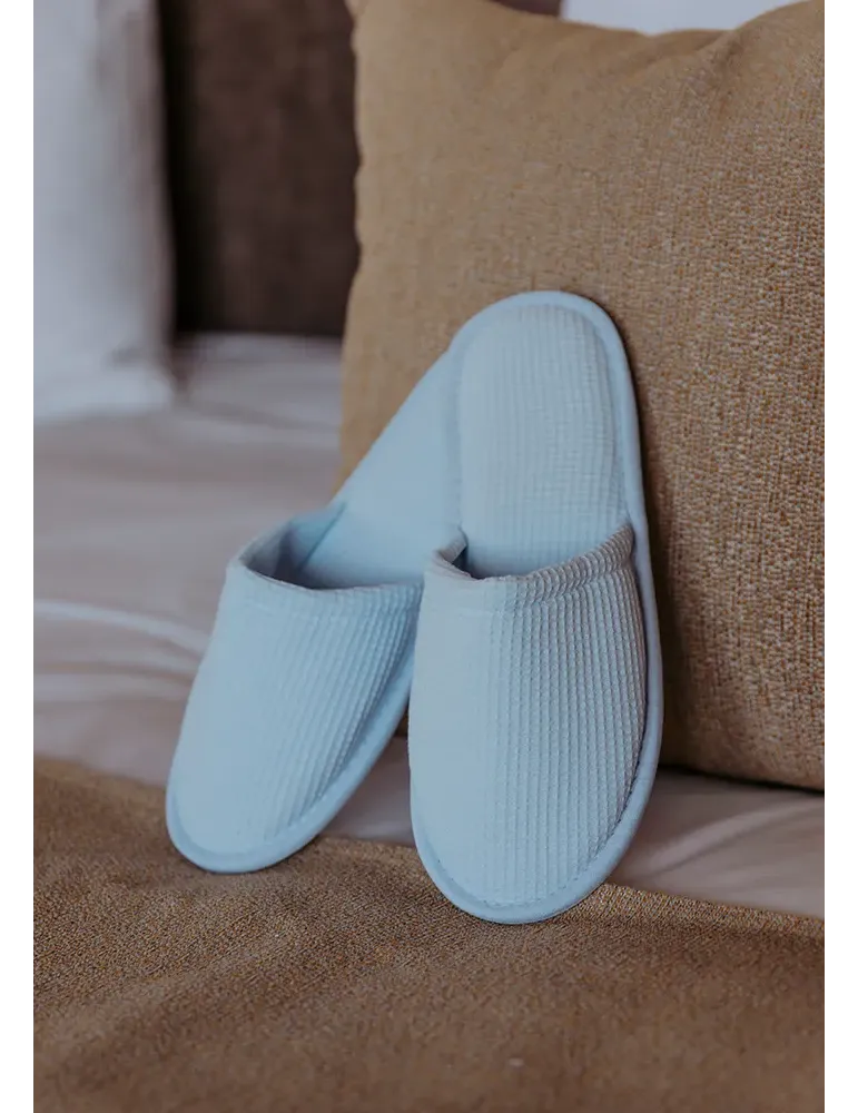 Zapatillas de hotel nido de abeja azul para hombre | Merveyl