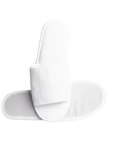 Open Toe White Coral Luxury Hotel Slippers | Merveyl