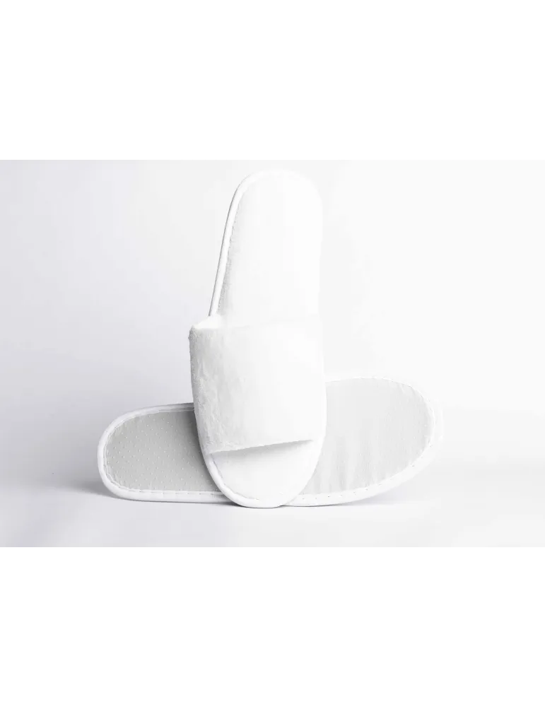 Zapatillas de hotel abiertas Coral Blanco Lujo | Merveyl