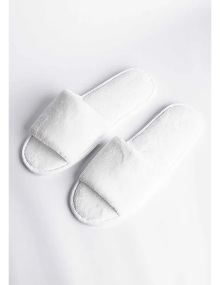 Zapatillas de hotel abiertas Coral Blanco Lujo | Merveyl